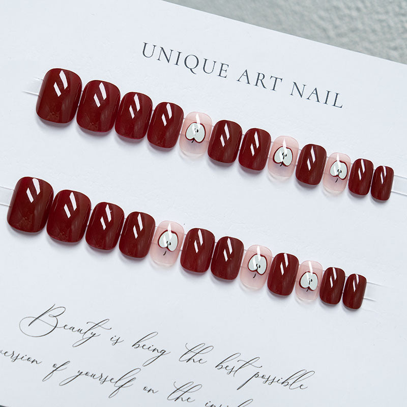Creative Apple-Themed Nail Art