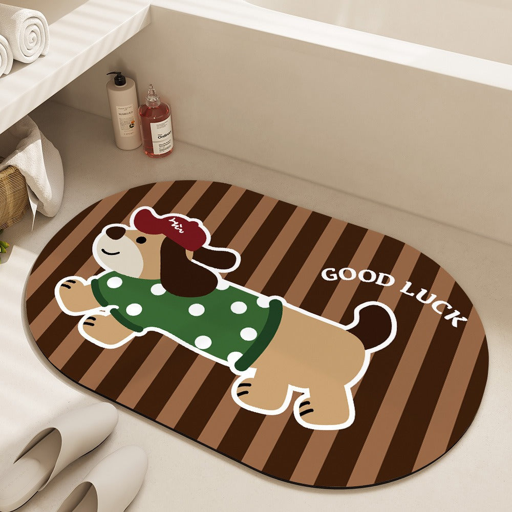 Playful Cartoon-Themed Bath Mat Kalsten