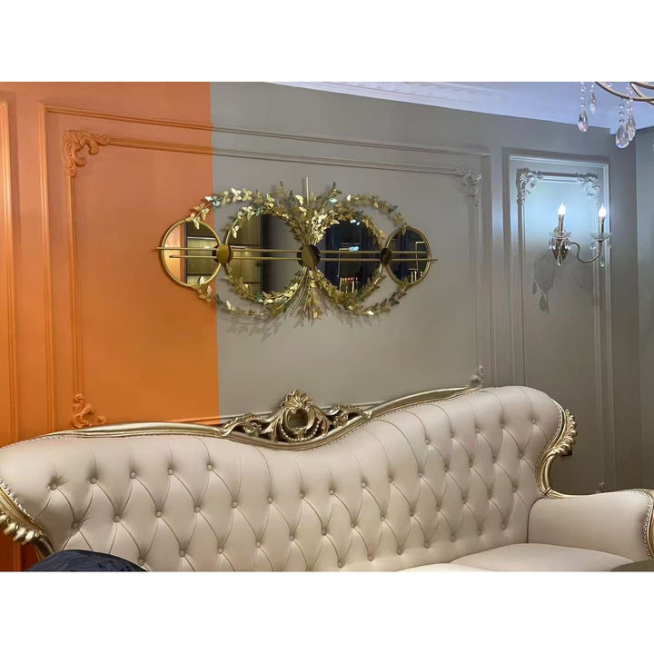 Elegant Botanical Wall Mirror with Decorative Floral Accents Kalsten