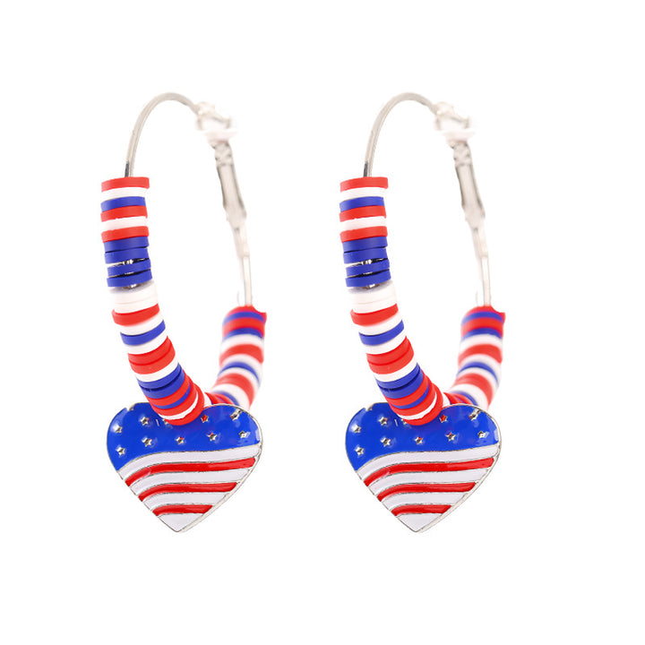 Women's nan patriotic horseshoe enamel dangle earrings with star-accented design and fishhook findings Kalsten