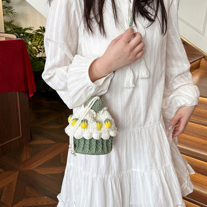 Festive Cupcake-Shaped Crochet Mini Bag