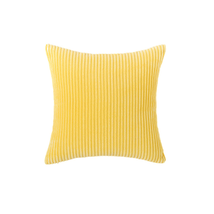 Corduroy Ribbed Square Accent Pillow Cover with Deep-Channel Texture and Concealed Zipper