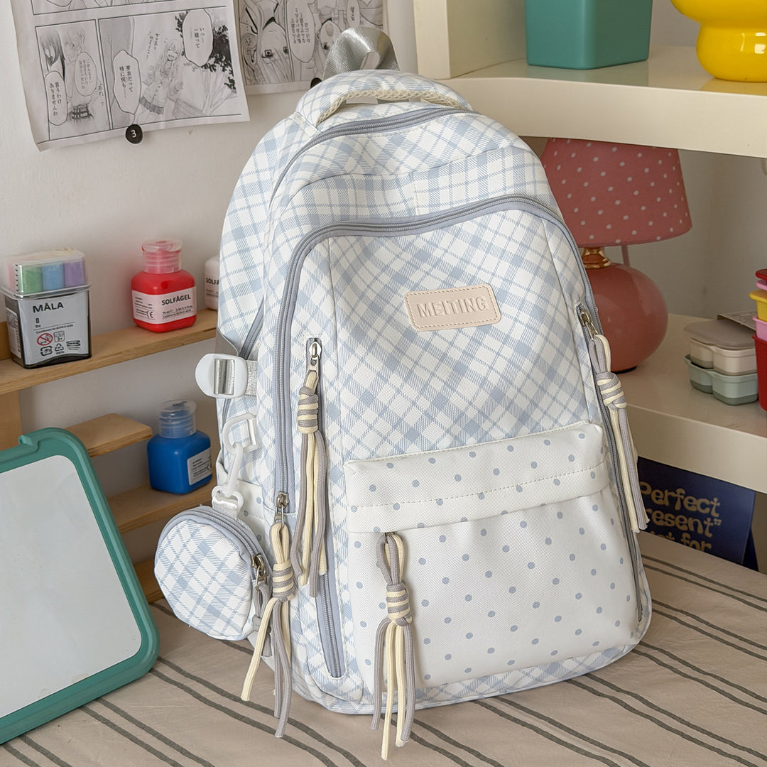 Stylish Checkerboard Patterned Backpack Kalsten