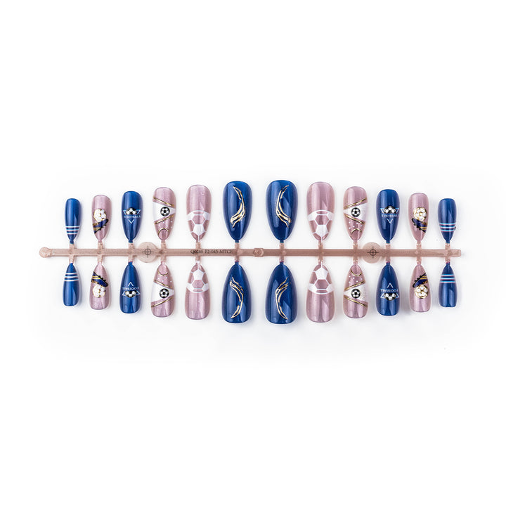 Sports-Themed Press-On Nail Art Set