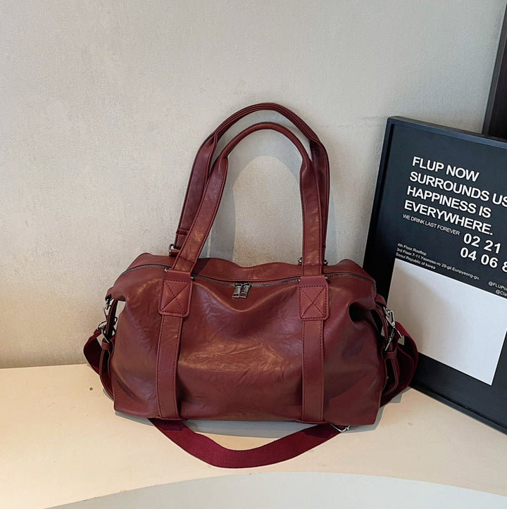 Premium Leather Weekend Travel Satchel
