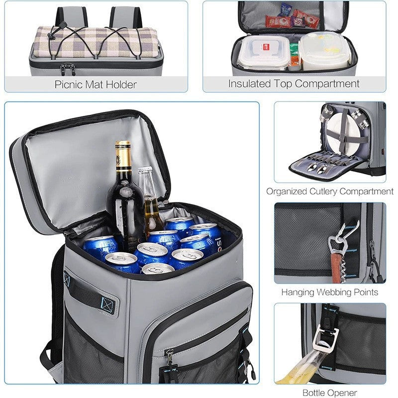 Insulated multifunctional backpack with multiple compartments and drink cooler Kalsten
