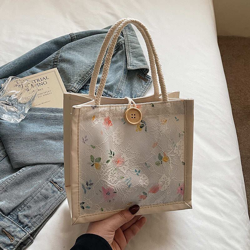 Floral Motif Handcrafted Tote Bag