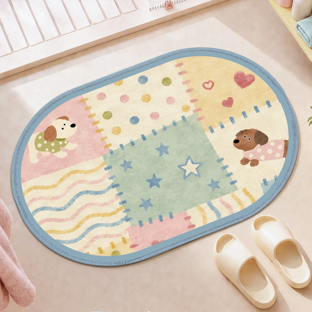 Playful Patchwork Bath Mat