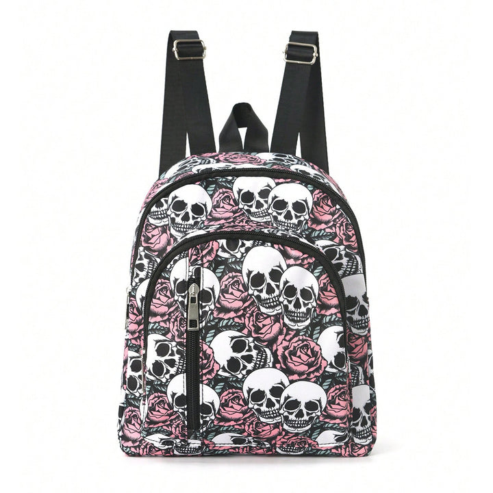 Backpack with striking skull and rose motif Kalsten