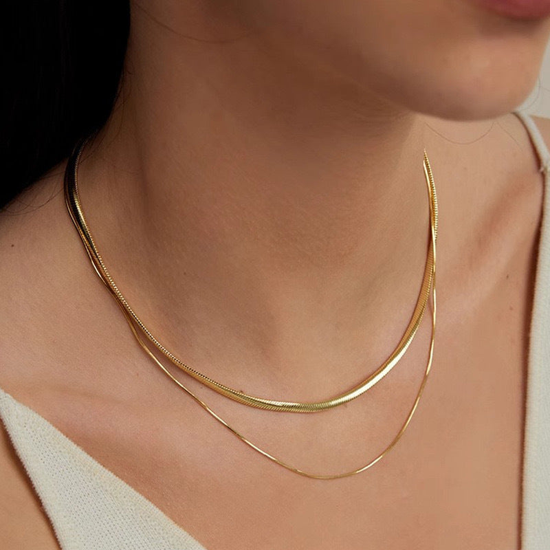 Double Strand Snake Chain Necklace Kalsten
