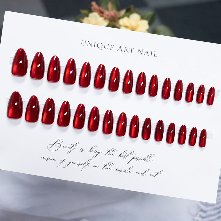 Glossy Stiletto Gel Nail Extensions