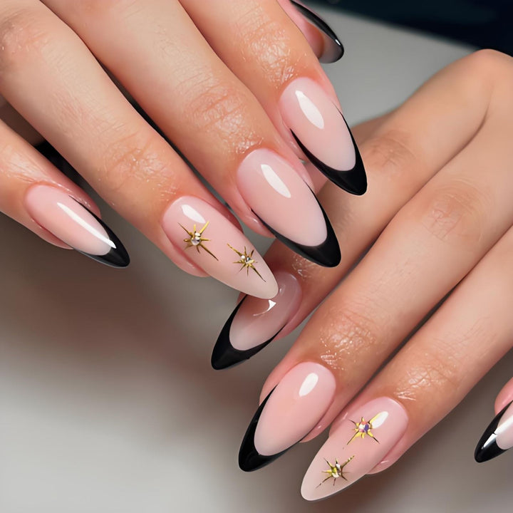 Acrylic Nail Set with Elegant Bows and Glamorous Accent Kalsten