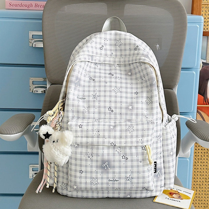 Stylish Checkered Print Backpack Kalsten