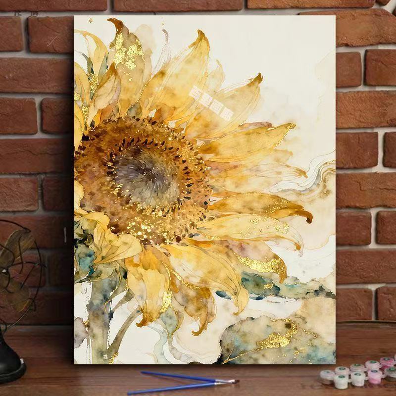 Elegant Sunflower Watercolor Canvas Art Kalsten