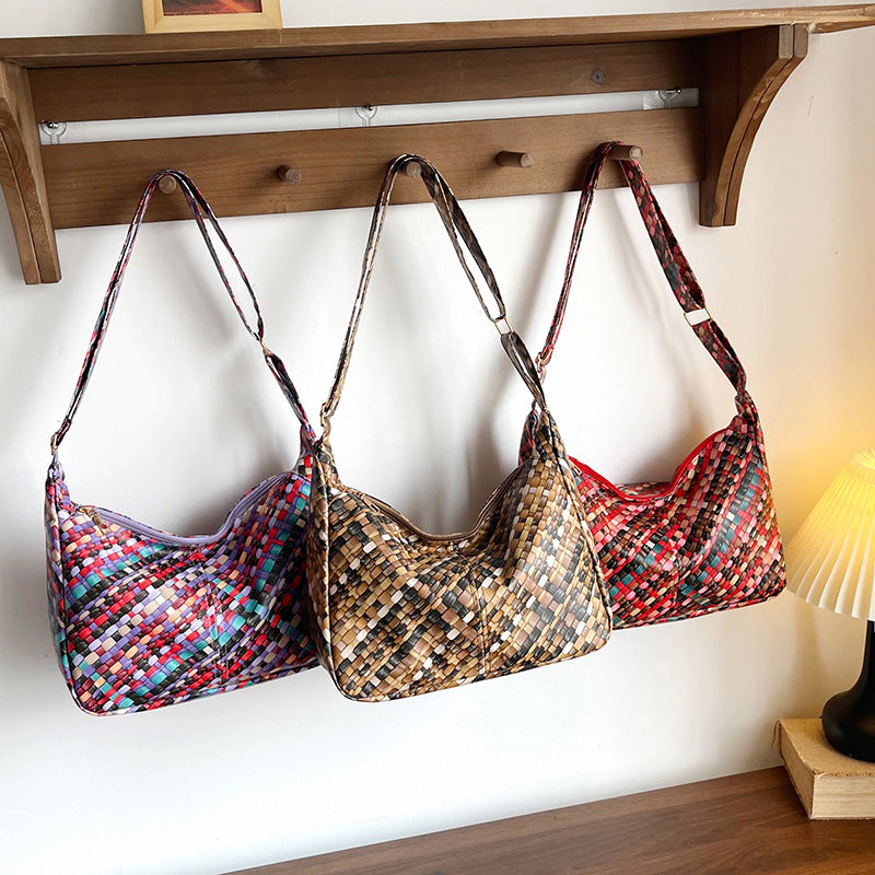 WoColorful Woven Hobo Bag Kalsten