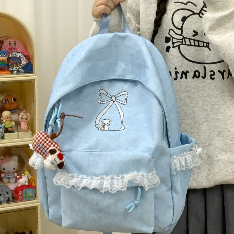Decorative Lace-Trimmed Backpack Kalsten