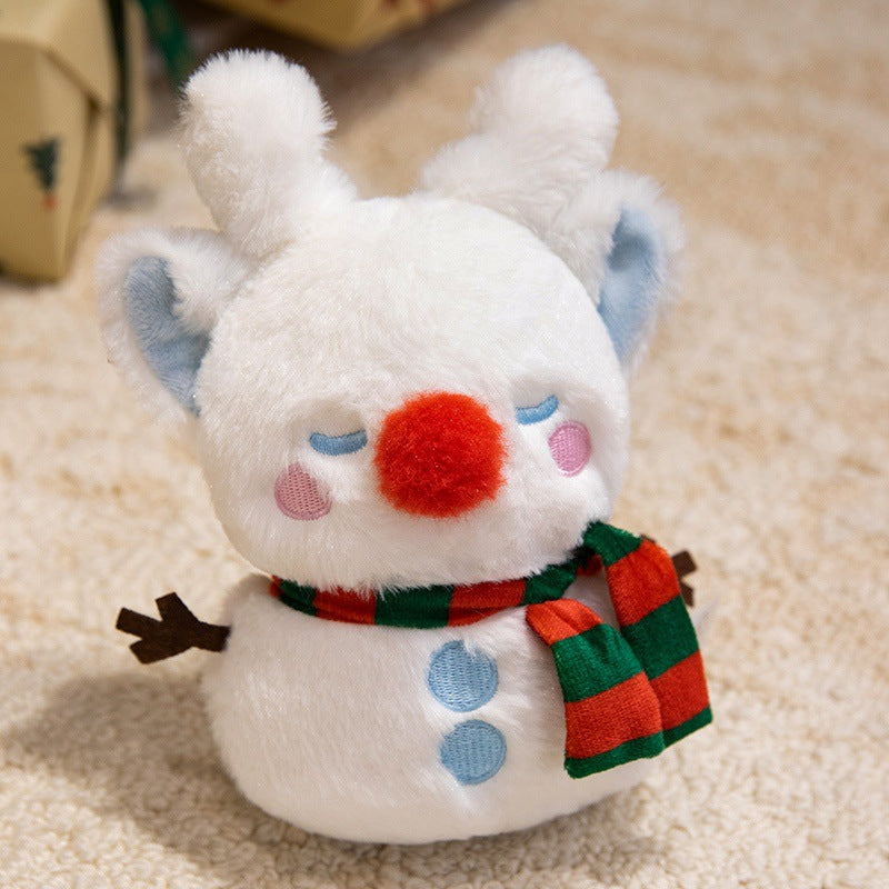 Plush Snowman Holiday Decorative Tabletop Soft Toy with Scarf & Felt Branch Arms Kalsten