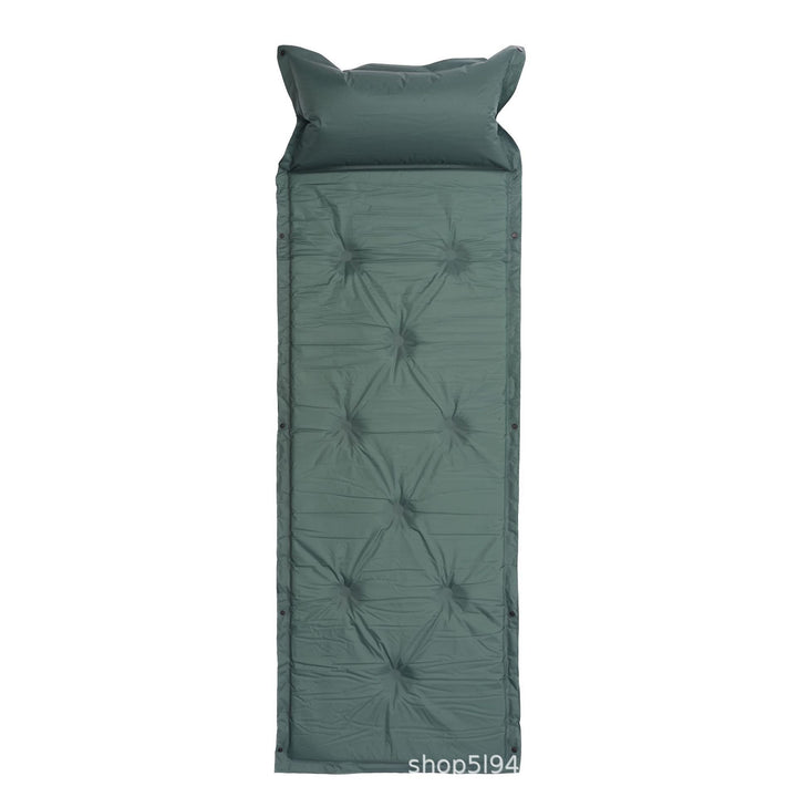 tufted insulated roll-out camping sleep mat with integrated pillow and modular snap connectors Kalsten