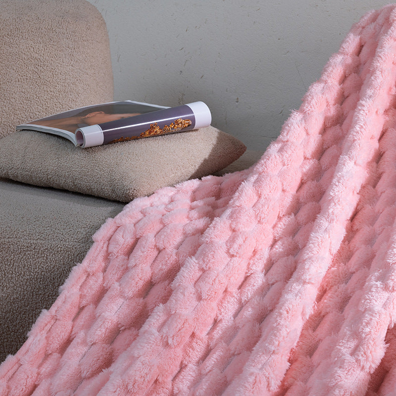 Ladies Soft and Luxurious Plush Blanket with Detailed Rib Structure Kalsten