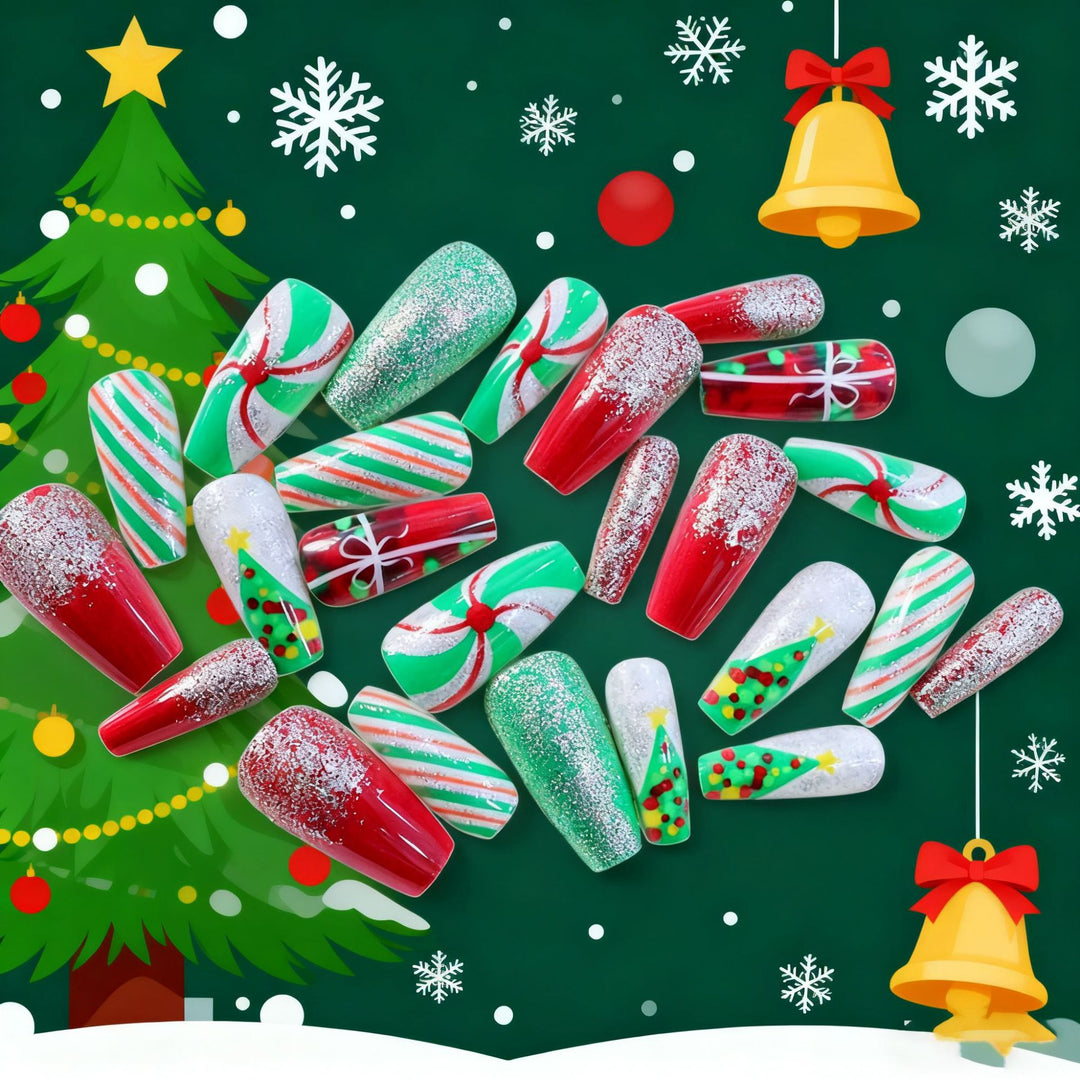 Festive Holiday Themed Nail Art Enhancements Kalsten