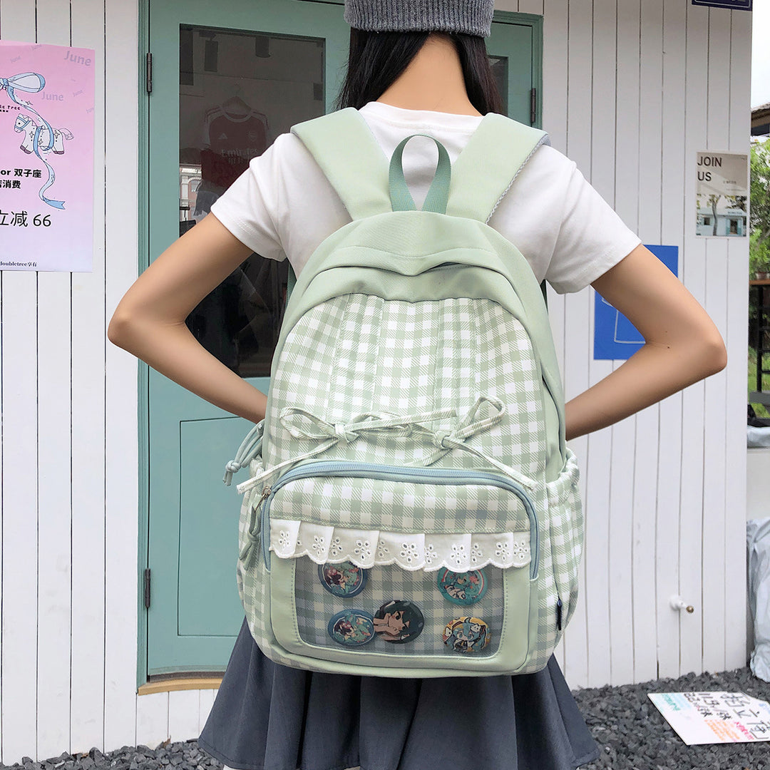 Stylish Plaid Patterned Backpack Kalsten