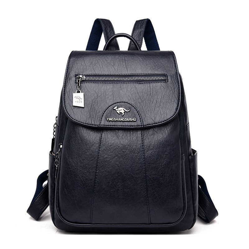 Stylish Multi-Pocket Leather Backpack Kalsten