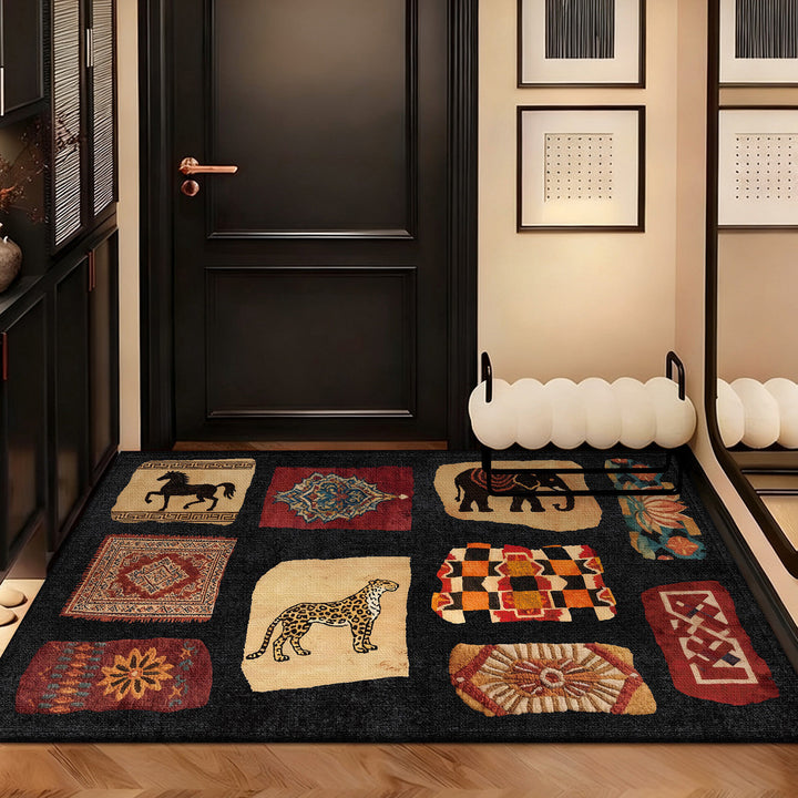 Artistic Patchwork Area Rug for Home Decor