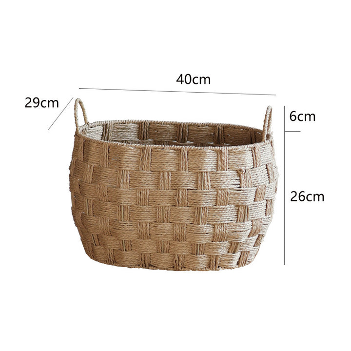 Decorative storage basket made of natural material Kalsten