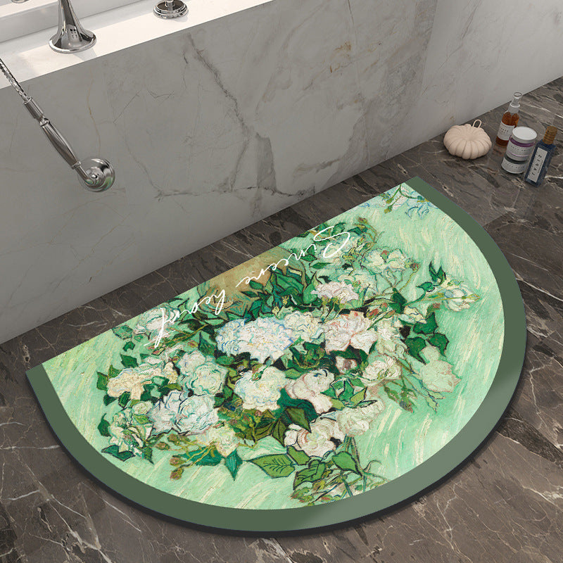 Artistic Round Bathroom Mat for Home