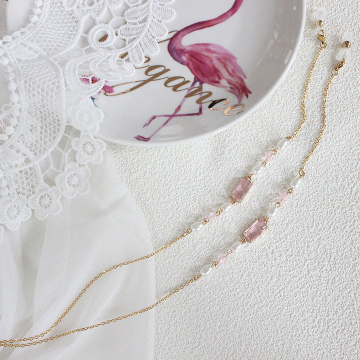 Elegant necklace with pearls and pink accents Kalsten