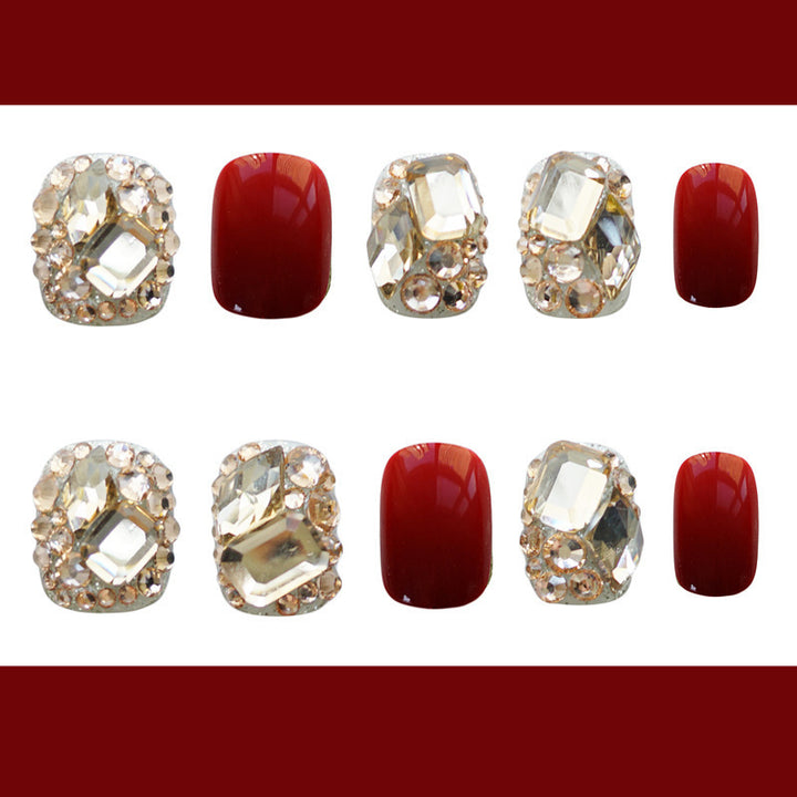 Glamorous Crystal-Embellished Press-On Nails