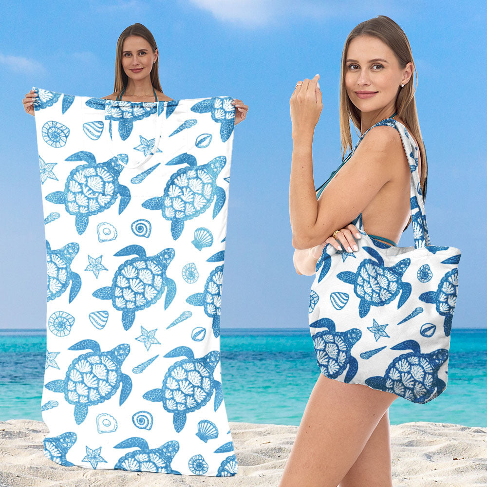 Beach towel with elegant floral patterns Kalsten