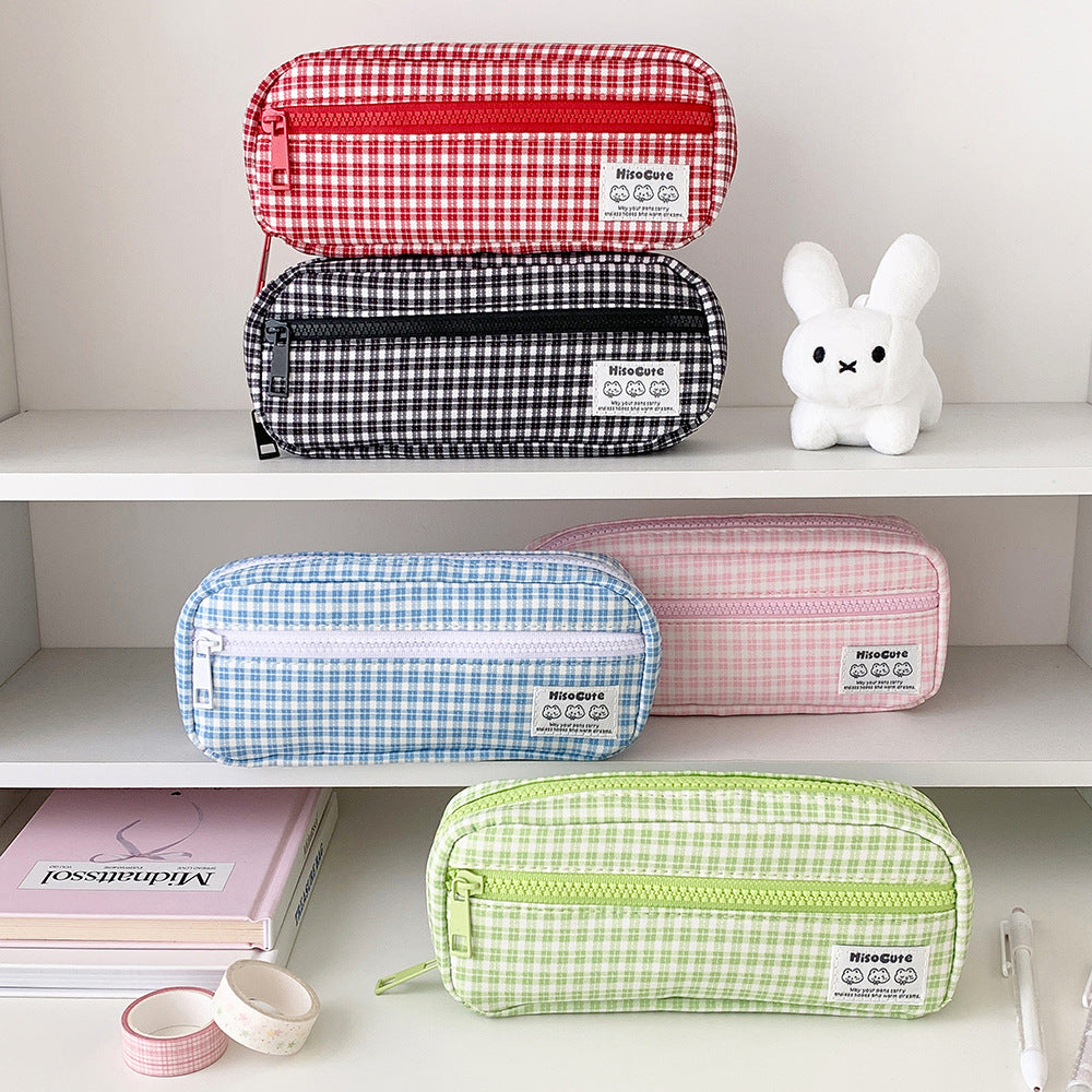 Checkered Pencil Case Organizer