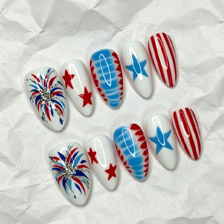 Nail set with creative star pattern and glamorous design Kalsten