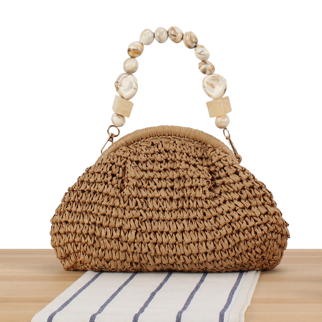 Stylish handbag with colorful bead handle Kalsten