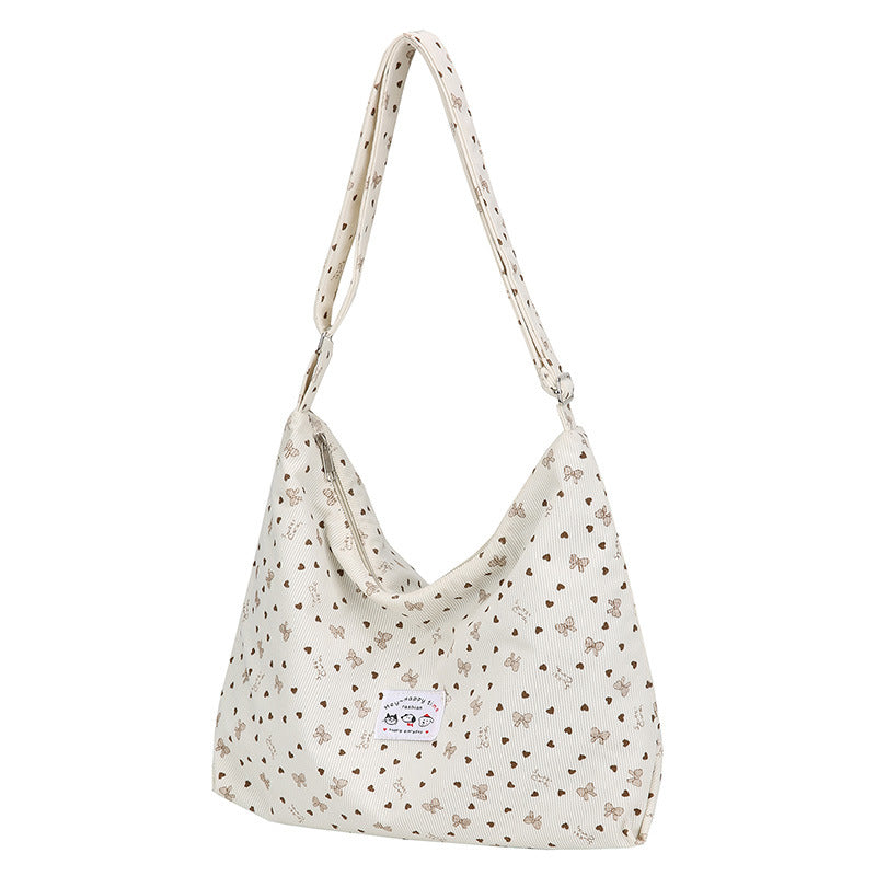 Cotton Blend Casual Hobo Bag