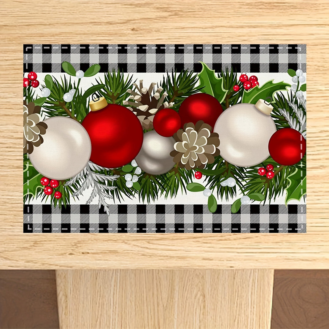Festive Christmas-Themed Kitchen Mat