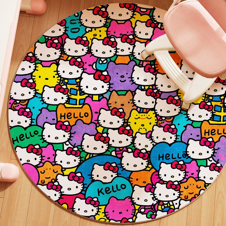 Playful Cartoon-Themed Round Area Rug