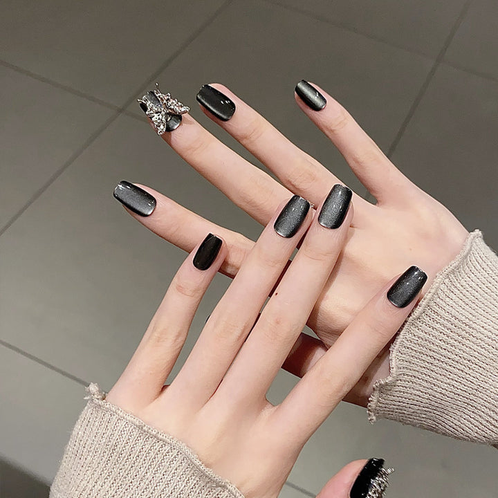 Elegant Long Press-On Nails Set with Artistic Tips Kalsten