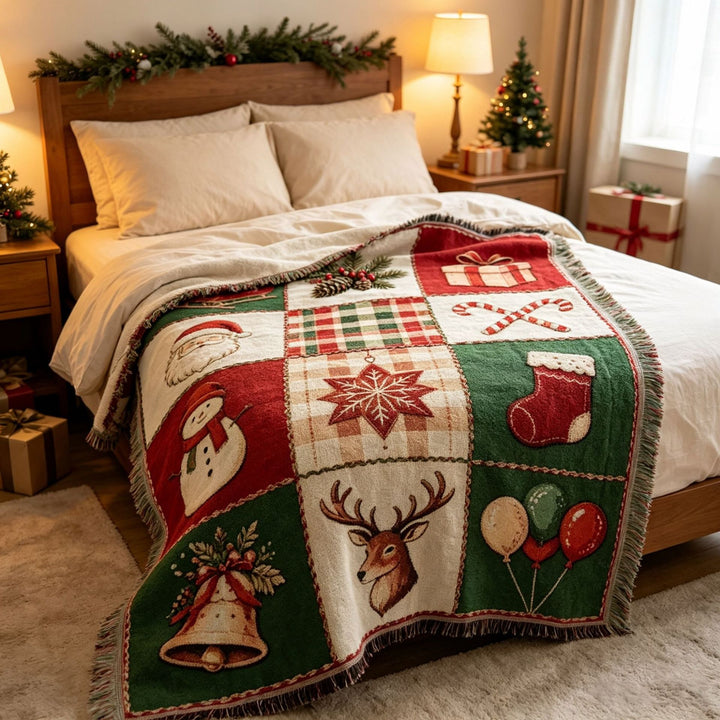 Festive Holiday Theme Throw Blanket