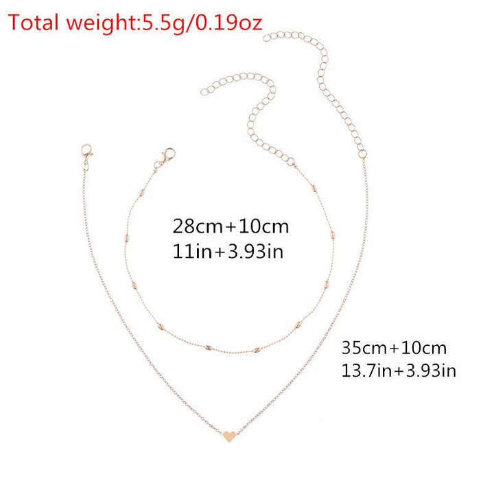Heart-Shaped Charm Layered Necklace Kalsten
