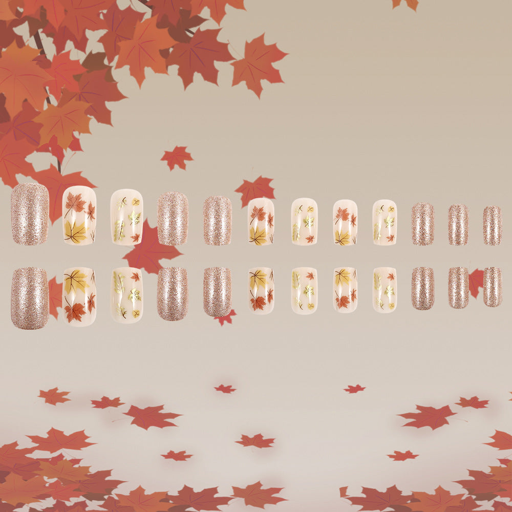 Artistic Autumn-Themed Press-On Nails Kalsten