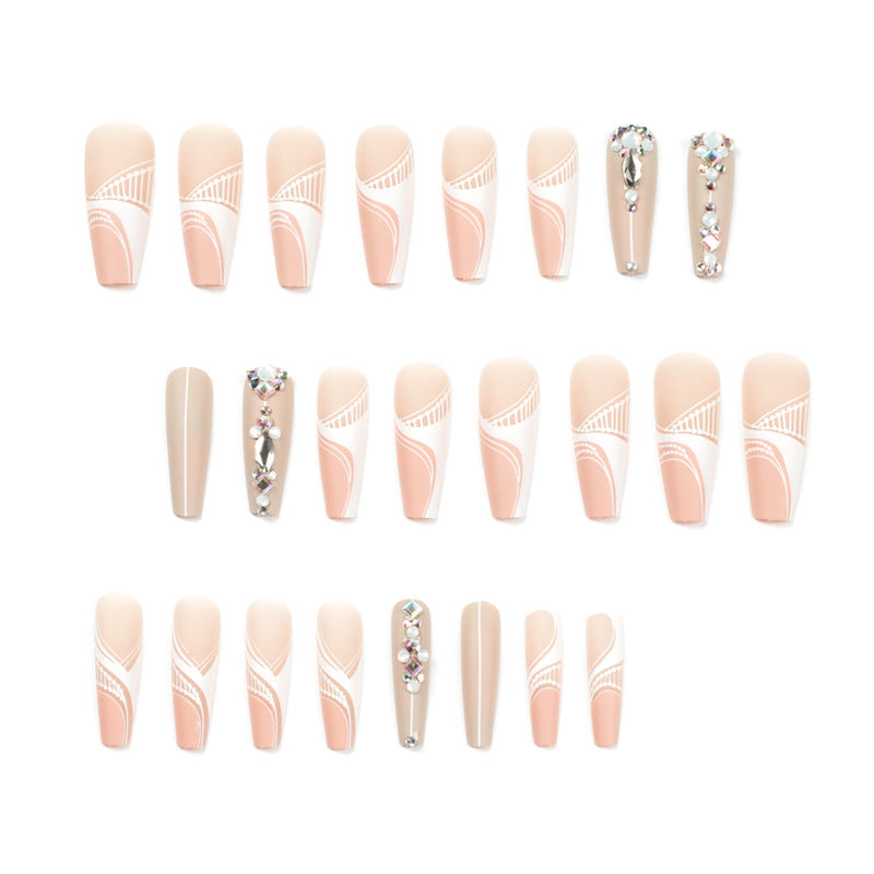 Artful nail extensions with elegant decorations Kalsten
