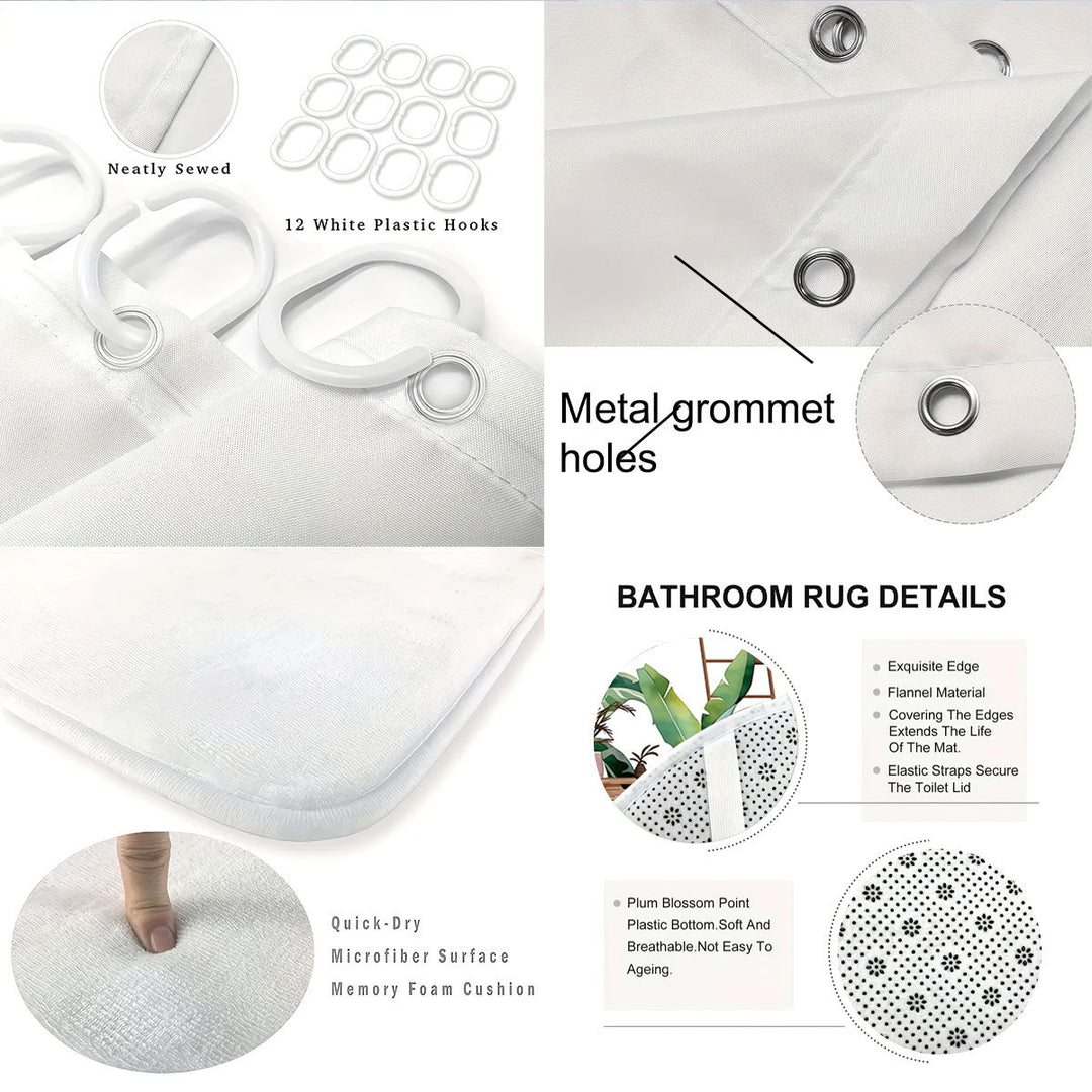 Digital Bow Pattern Bathroom Décor Set Kalsten