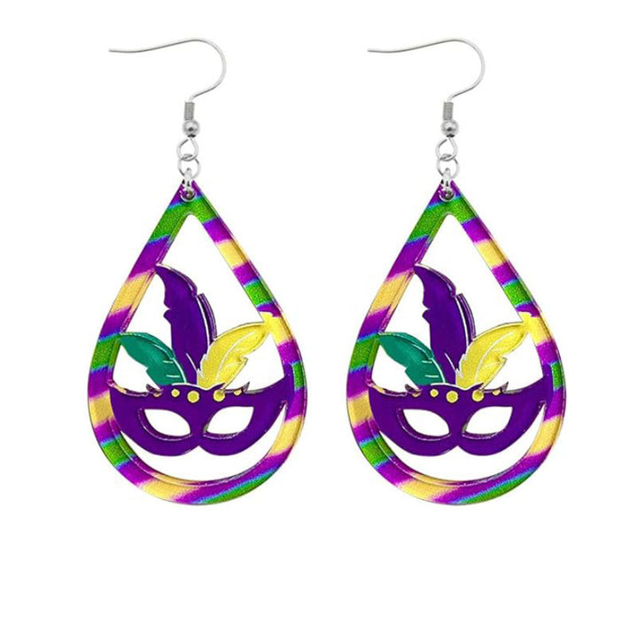 Festive Mardi Gras Mask Earrings Kalsten
