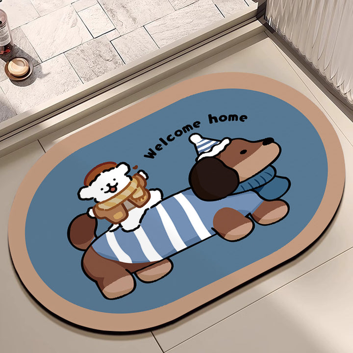 Cute Cartoon Dog Bath Mat Kalsten