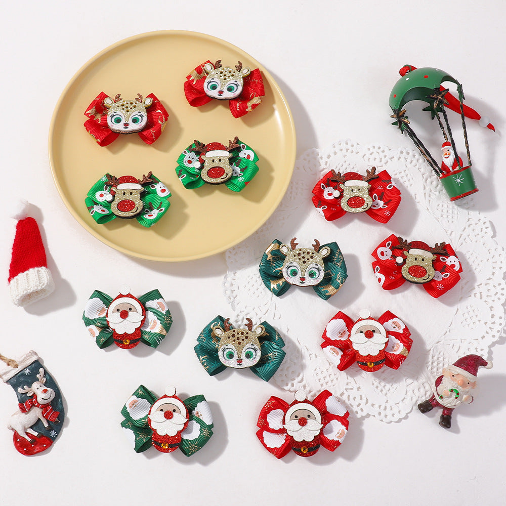 Festive Holiday Hair Bow Clip Kalsten