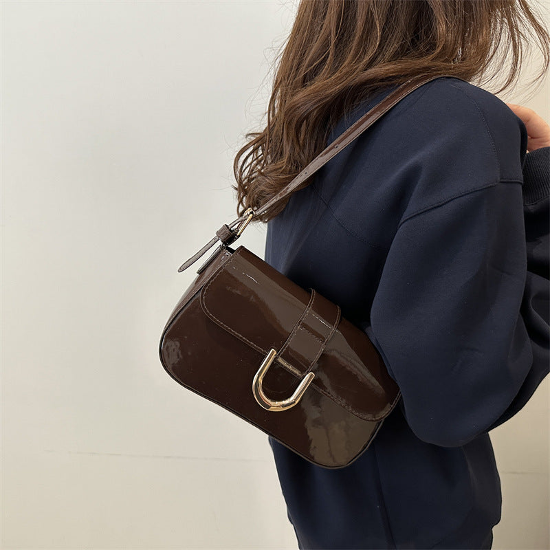 Elegant Patent Leather Crossbody Handbag