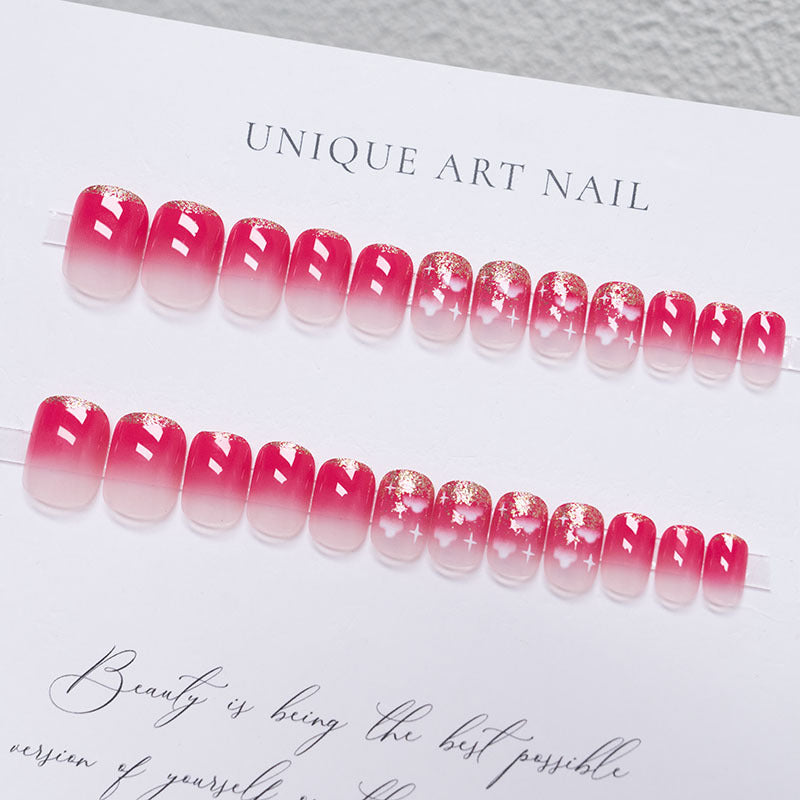 Cloud-Themed Ombre Press-On Nails