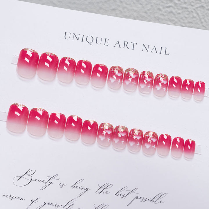 Cloud-Themed Ombre Press-On Nails
